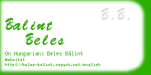 balint beles business card